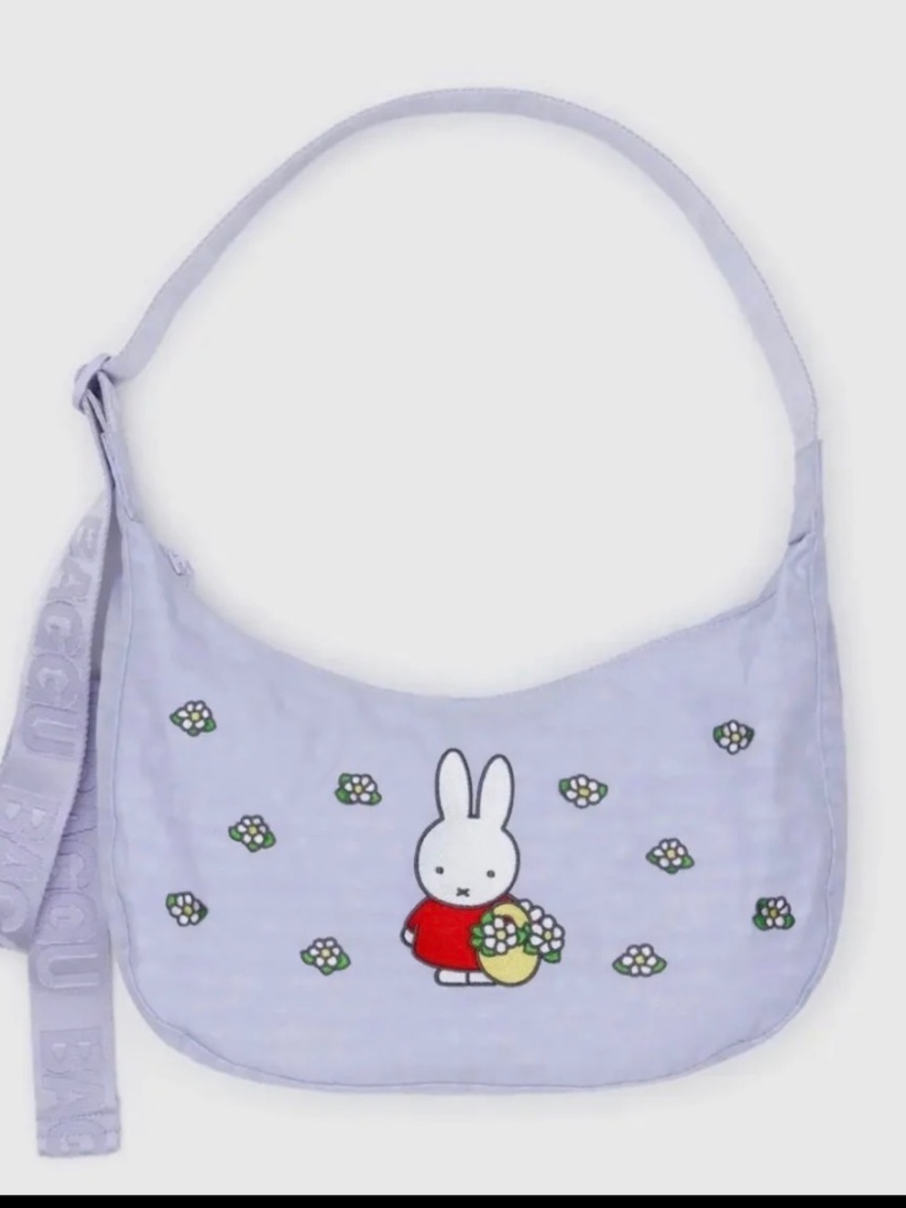 BAGGU Miffy Medium Nylon Crescent Bag UO like NEW cute bunny light pastel blue